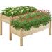 47X41x30in Wooden Raised Garden Bed Horticulture Outdoor 2 Tiers Elevated Planter Grow Box For Herb With Legs & Drainage Holes