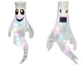 2 Pieces 43 Inch Halloween Ghost Windsocks with LED Halloween Hanging Light Windsock Flags Ghost Windsock Decorations for Indoor Outdoor Front Yard Patio Lawn Garden Party Supply