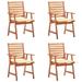 Buyweek Patio Dining Chairs 4 pcs with Cushions Solid Acacia Wood