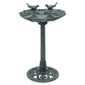 MoNiBloom Outdoor Pedestal Bird Bath with Solar Pumb for Garden Patio Backyard DÃ©cor Green