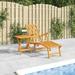 Buyweek Patio Deck Chair with Footrest and Table Solid Wood Acacia