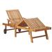 Htovila Sun Loungers 2 pcs with Pattern Cushion Solid Teak Wood