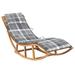 Buyweek Rocking Sun Lounger with Cushion Solid Teak Wood