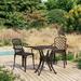 Buyweek 3 Piece Bistro Set Cast Aluminum Bronze