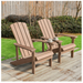 Patio Hips Plastic Adirondack Chair Lounger Weather Resistant Furniture for Lawn Balcony in Brown (2-Pack) 20970