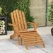 Buyweek Patio Adirondack Chair with Footrest Solid Wood Acacia