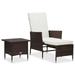 Buyweek 2 Piece Patio Lounge Set with Cushions Poly Rattan Brown