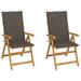 Buyweek Patio Chairs 2 pcs with Taupe Cushions Solid Teak Wood