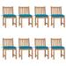 Buyweek Patio Chairs 8 pcs with Cushions Solid Teak Wood