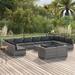 Buyweek 13 Piece Patio Lounge Set with Cushions Gray Poly Rattan