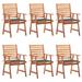 Buyweek Patio Dining Chairs 6 pcs with Cushions Solid Acacia Wood