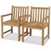 Buyweek Patio Chairs 2 pcs Solid Teak Wood