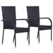 Buyweek Stackable Patio Chairs 2 pcs Poly Rattan Black