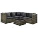 Buyweek 4 Piece Patio Lounge Set with Cushions Poly Rattan Gray