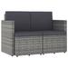 Buyweek 2-Seater Patio Sofa with Cushions Gray Poly Rattan