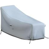 Patio Chaise Lounge Cover 18 Oz Waterproof - 100% Weather Resistant Outdoor Chaise Cover PVC Coated With Air Pockets And Drawstring For Snug Fit (66W X 28D X 30H Grey)