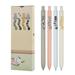 Grandest Birch 4PCS Cute Cat Gel Pens Quick-Drying Ink 0.5mm Nib Press Design Comfortable Grip Cartoon Pen for Students
