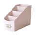 Beige Plastic Desktop Storage Organizer Pen Pencil Makeup Holder Box for Kitchen Office Desk Home Bathroom (4 Compartments)