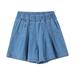 Quealent Checker Bike Shorts Solid Color Denim Shorts Flowy Skirted Shorts Butterfly Short Skirts Toddler Gymnastic Denim Girls Shorts Light Blue 3-4 Years