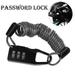 YIWULA Portable Cycling Lock Bicycle Combination Lock Bike Code Lock Travel Helmet Lock