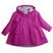 HOANSELAY Baby Girls Solid Color Coat Windproof Long Sleeve Round Collar Hooded Top Purple/ Pink/ Light Pink