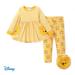 Disney Winnie the Pooh Toddler Girls Outfits Set Stripe T-Shirt Dress with Pocket and Legging Pant Set Sizes 6M-5T
