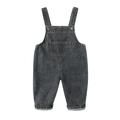 Quealent Kids School Uniforms Baby Boys Girls Cute Denim Overalls Suspender Pants Outfits Clothes 12 Month Pants Denim Boys Pants Black 3-4 Years