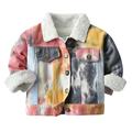 Quealent Cat N Coat Girls Windproof Tie Dye Prints Denim Coat Jacket Kids Warm Outerwear Jacket Jacket Vest for Denim Girls Coat Brown 5-6 Years