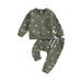 Lieserram Toddler Baby Boy 2 Piece Outfits 0 6 12 18 24 Months 2T 3T Dinosaur Print Long Sleeve Sweatshirt and Elastic Pants for Toddler Fall Clothes Set