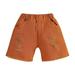 Quealent Girls Medium Baby Boys Girls Solid Color Shorts Summer Casual Ripped Shorts Active with Pockets Shorts Outfit Denim Girls Shorts Brown 2-3 Years