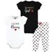 Hudson Baby Infant Girl Cotton Bodysuit and Pant Set Girl Mommy Red Black 3-6 Months