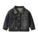 Quealent Jacket with Hood Outwear Autumn Winter Long Sleeve Denim Jacket Blouse Boys Black Short Boy Coat Jacket Denim Boys Outerwear A 4-5 Years