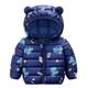 Girls Heavy Winter Coats Winter Cartoon Windproof Hooded Warm Outerwear Girls Denim Jackets Navy 80