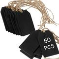 Black Double Sided Use Chalkboard Tags Mini Chalkboard Signs Hanging Chalkboard Labels Hanging Wooden Mini chalkboard signs for food Birthday Parties 50pcs