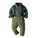 YDOJG Boy Clothes Outfit Set Toddler Long Sleeve Stripe Tops And Pants 3Pcs Child Kids Gentleman Bowtie Set&Outfits Overalls For 3-4 Years