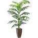 Artificial Areca Palm Plant 6.5FT Faux Indoor Floor Plant In Copper Metal - Fake House Plant And Home DÃ©cor For Living Room Office Kitchen Or Farmhouse - By