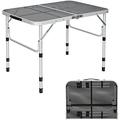 Folding Camping Table Portable Picnic Table Aluminum Grill Table With Iron Mesh Top Outdoor BBQ Lightweight Dining Table Adjustable Height (1)