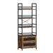 Bookshelf with Four Storage Shelves and Two Horizontal Storage Cabinets Kitchen Organiser Shelving For Living Room Bedroom Study Home Office Dining Room