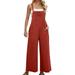 PMUYBHF Two Piece Beach Outfits for Women Tennis Outfits for Women 2 Piece Set White Women s Loose Sleeveless Jumpsuits Adjustable Spaghetti Strap Stretchy Long Pant Romper Jumpsuit with Pockets