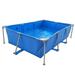 IVV Blue Rectangular Swimming Pool Metal Frame Portable Above Ground Family Pool Easy Set 118 L x 79 W x 26 H