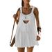 Suanret Women s Tennis Dress Cutout Sleeveless Athletic Dress with Built in Shorts and Bra Summer Workout Golf Dress White L