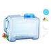 Portable Water Container with Faucet Water Bucket Transparent Blue Lightweight Multipurpose Water Barrel Water Jug for Outdoor Picnic Hiking 12 Liters