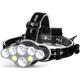 Rechargeable Headlamp 8 LED 18000 High Lumen Bright Head Lamp with Red Light Lightweight USB Head Light 8 Mode Waterproof Head Flashlight for Outdoor Running Hunting Camping Gear Black