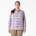 Dickies Women's Plus Long Sleeve Plaid Flannel Shirt - Grapeade/orchard Size 3X (FLW075)