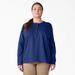 Dickies Women's Plus Heavyweight Henley - Surf Blue Size 1X (FLW46)