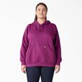 Dickies Women's Plus Water Repellent Sleeve Logo Hoodie - Plum Caspia Size 3X (FWW22)