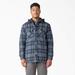 Dickies Men's Water Repellent Flannel Hooded Shirt Jacket - Navy Storm Ombre Plaid Size (TJ211)
