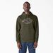 Dickies Men's Water Repellent Camo Logo Hoodie - Moss Green Size (TW22C)