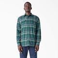 Dickies Men's Flex Long Sleeve Flannel Shirt - Forest Green/multi Plaid Size XL (WL650)