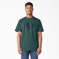 Dickies Men's Short Sleeve Heavyweight Logo T-Shirt - Mallard Green Size 2 (WS22C)